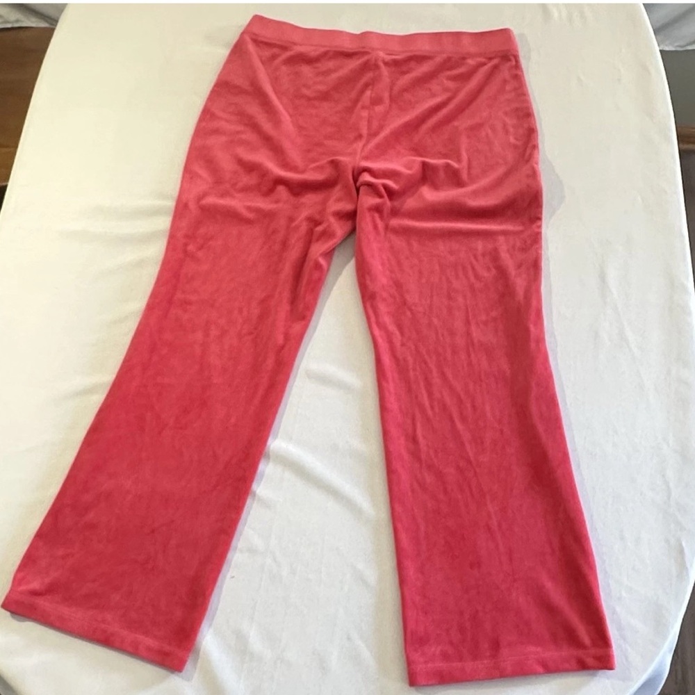 JUICY COUTURE Velvet Tracksuit Bling Hoodie & Pants Hot Pink Size XL Retro Y2K - Picture 9 of 16